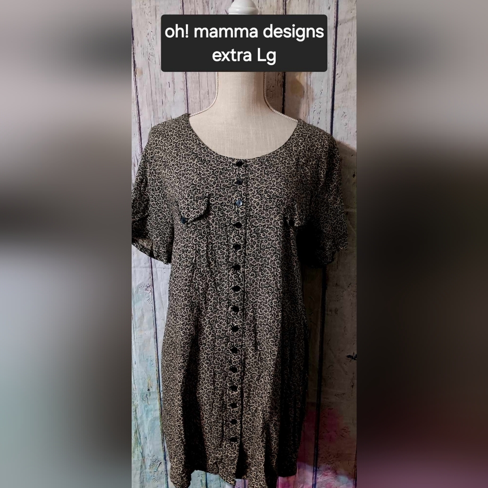 Black and White Relaxed Buttoned MATERNITY  Blouse FAIR - Project Piece